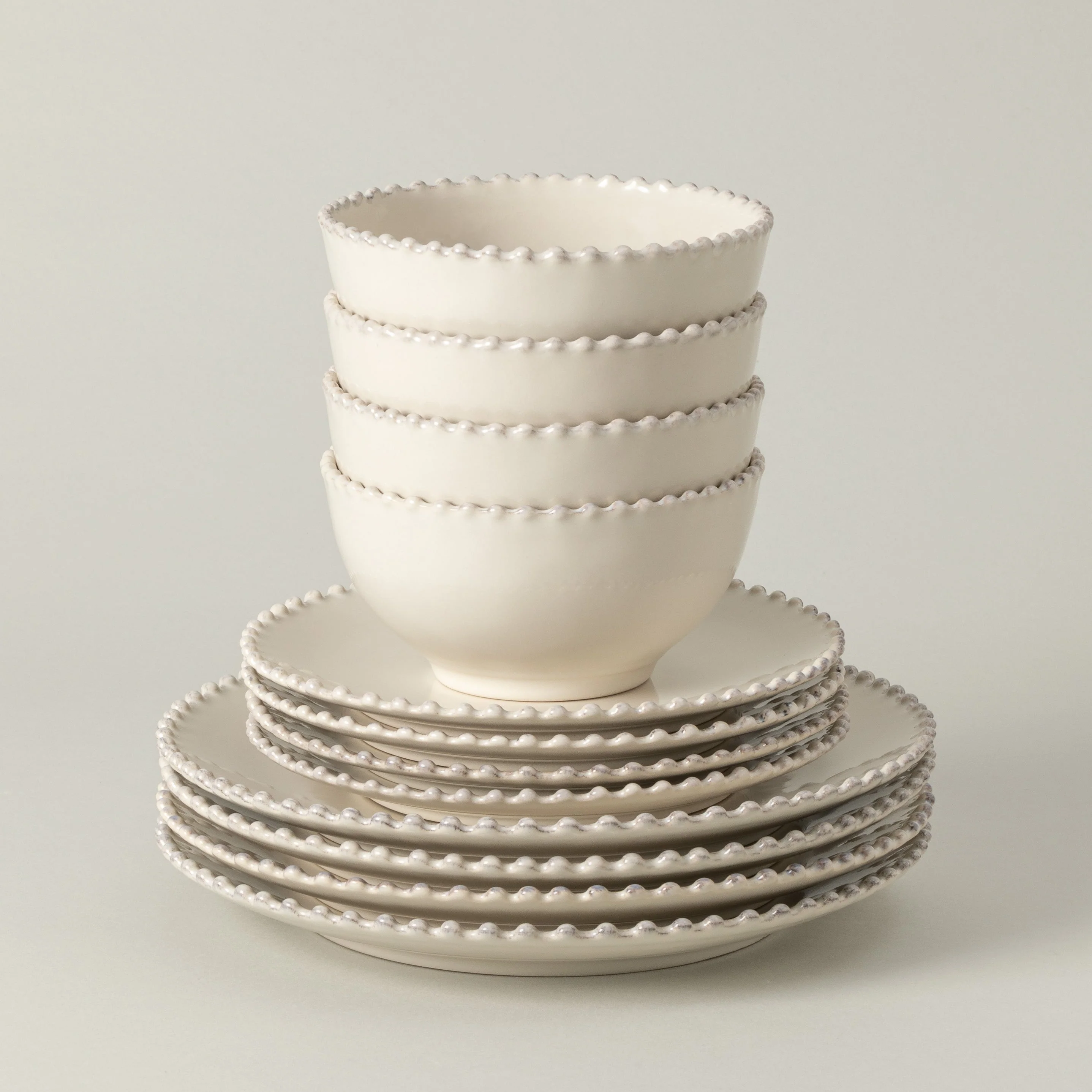 12-Piece Dinnerware Set with Bowl Pearl