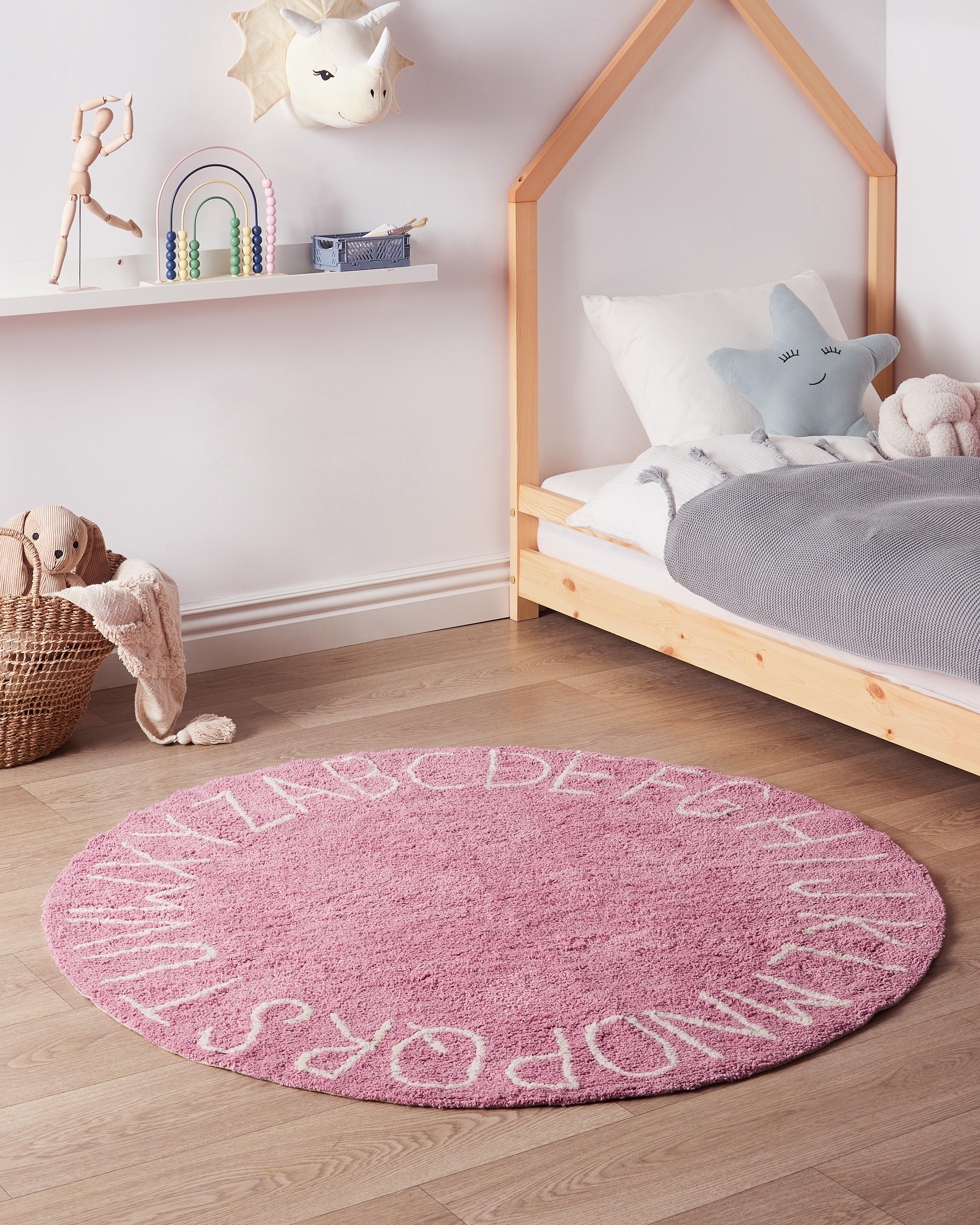 Kids Rug VURGUN Pink ? 120 cm Cotton