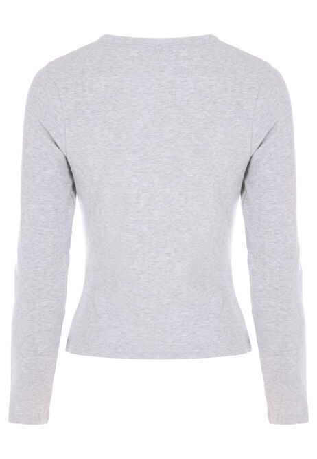 Womens Light Grey Cotton Blend Cardigan