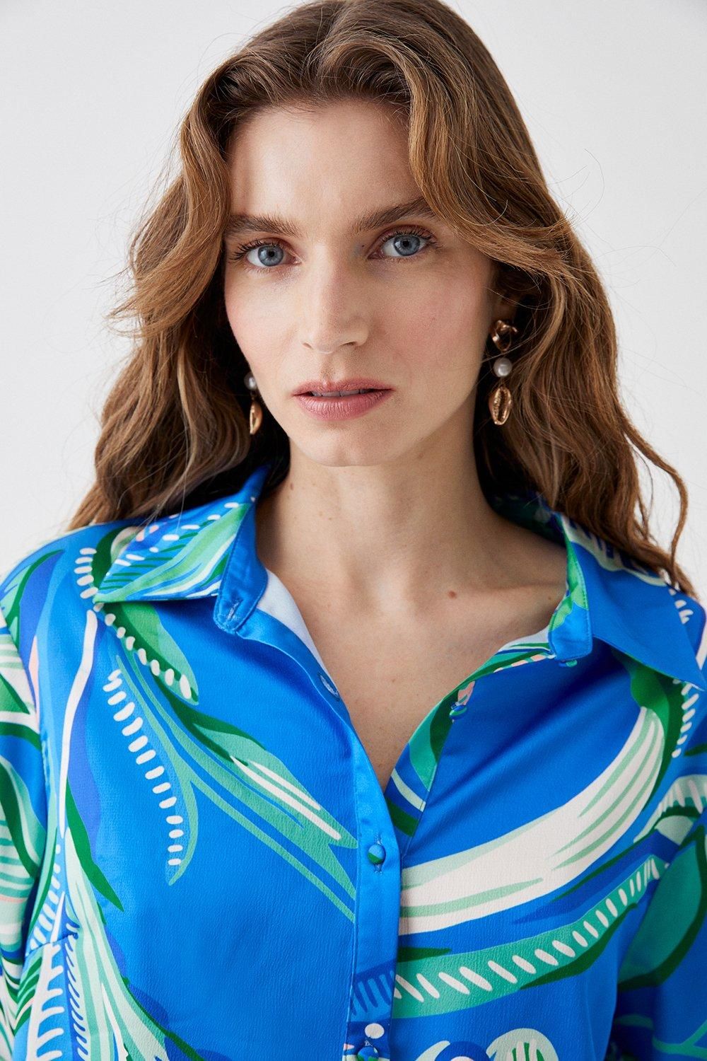 Coast Alexandra Farmer Oversized Floral Print Shirt