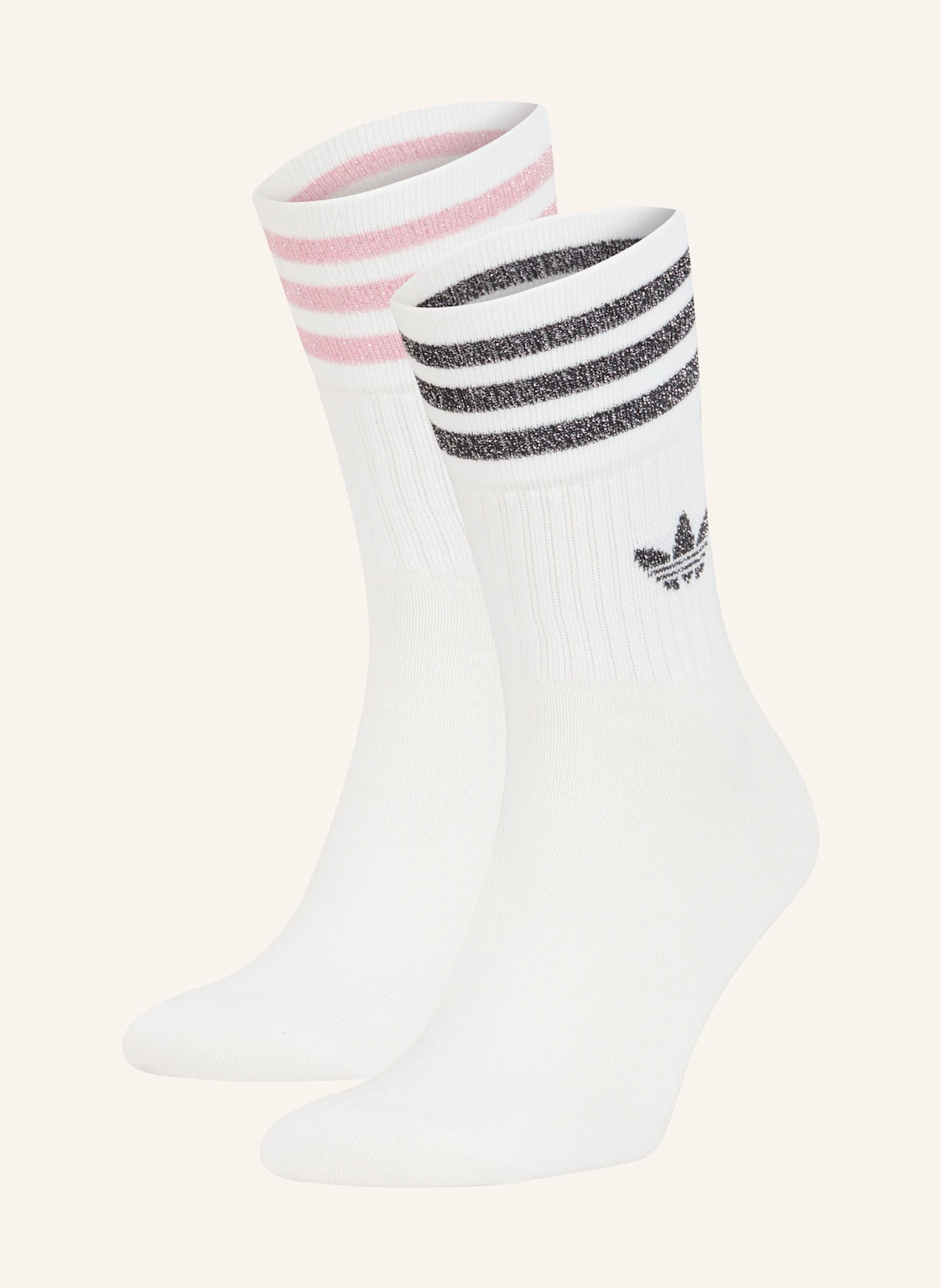 adidas Originals 2er-Pack Socken MID-CUT GLITTER CREW mit Glitzergarn