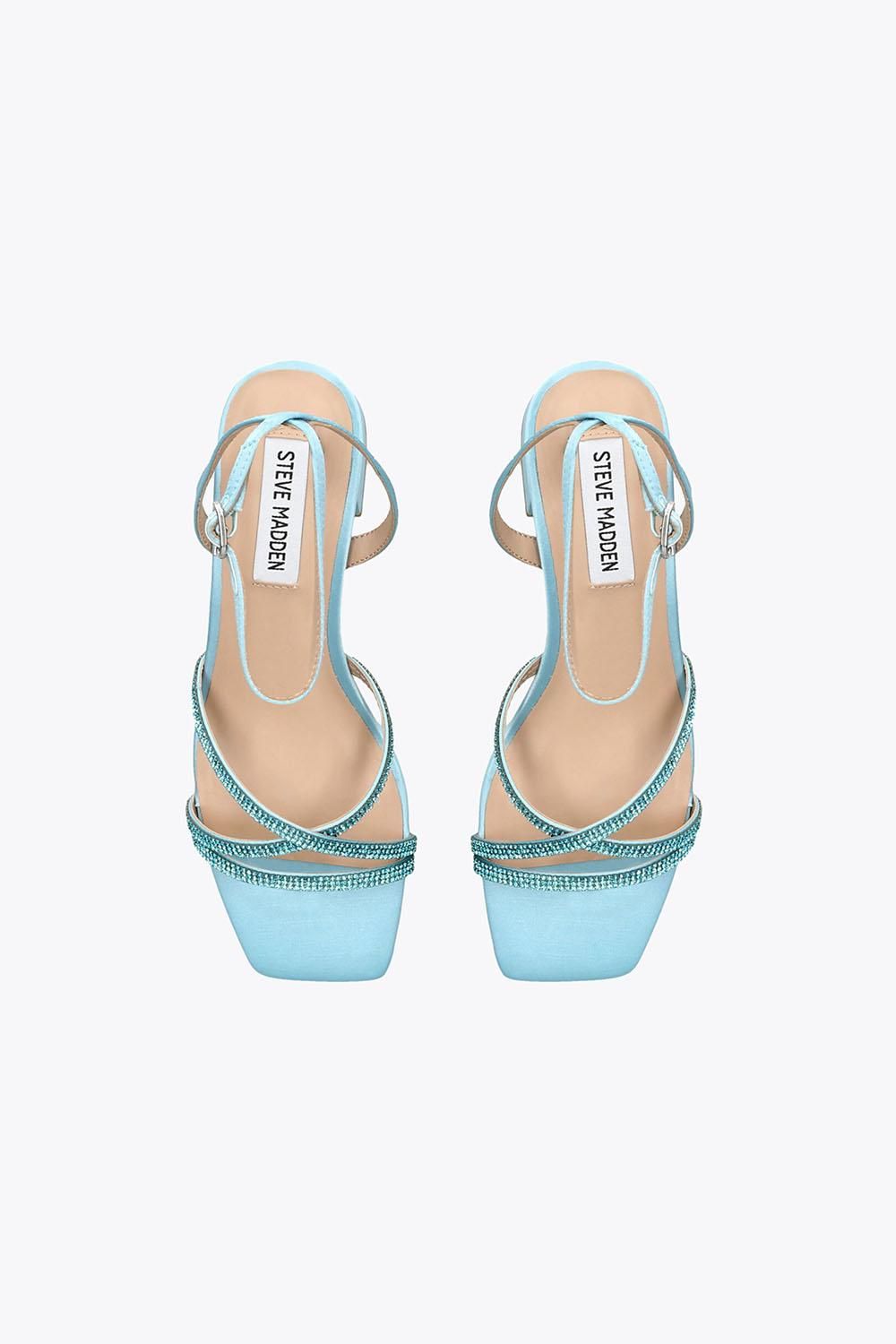 STEVE MADDEN Gabby Blue Satin' Satin Sandals