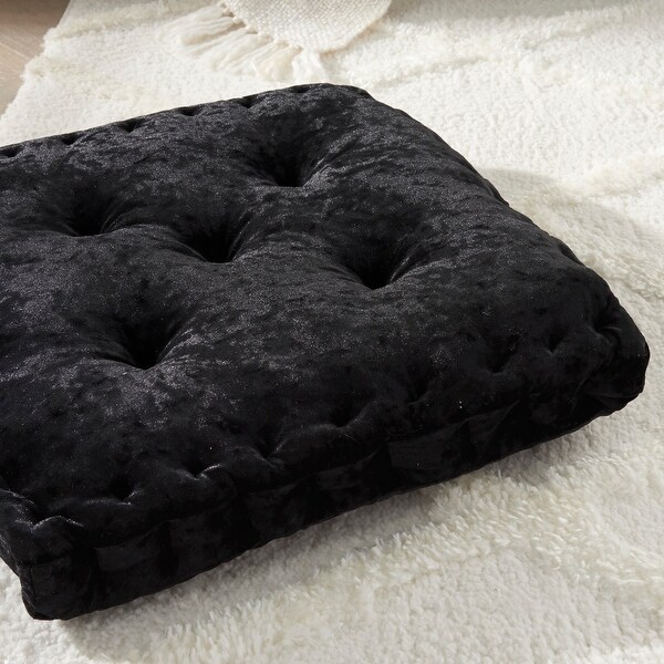 Mina Victory Life Styles Luxe Poly Velvet Tufted Bohemian Modern Floor / Seat Cushion