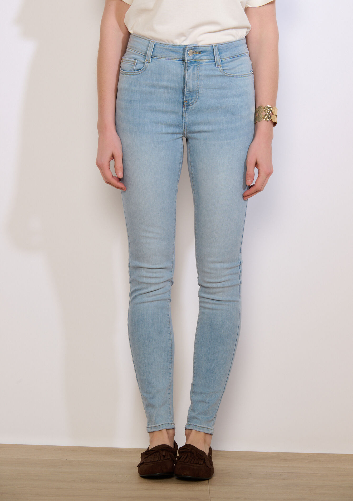 Skinny jeans met hoge taille