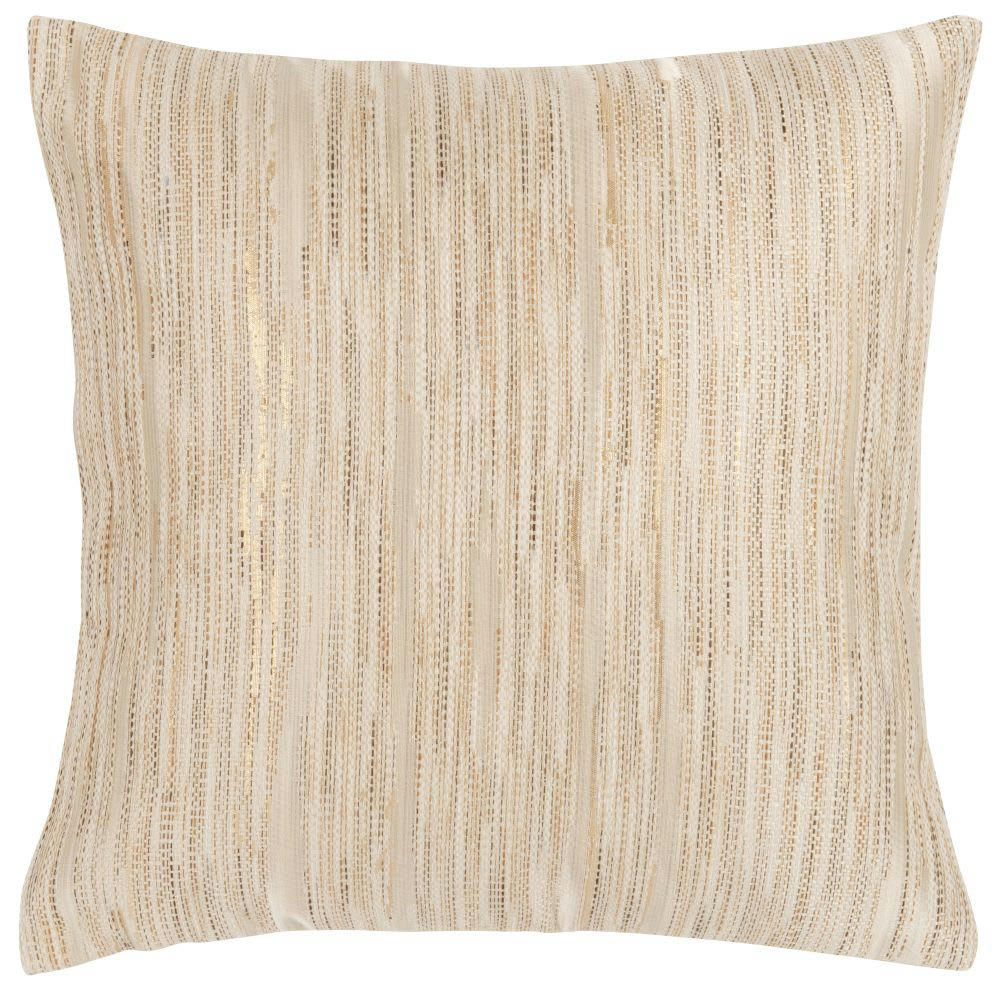 NICCOLO - Housse de coussin tissée dorée et écrue 40x40