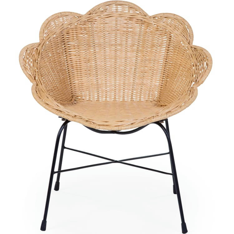 - Chaise enfant fleur en rotin