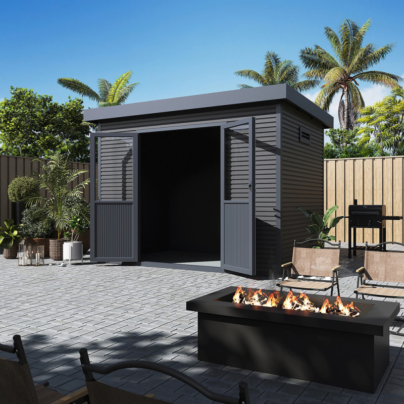 Abri de jardin en bois composite Onyx 32 anthracite 3,33 x 2,25 x 2,37 m BARAC