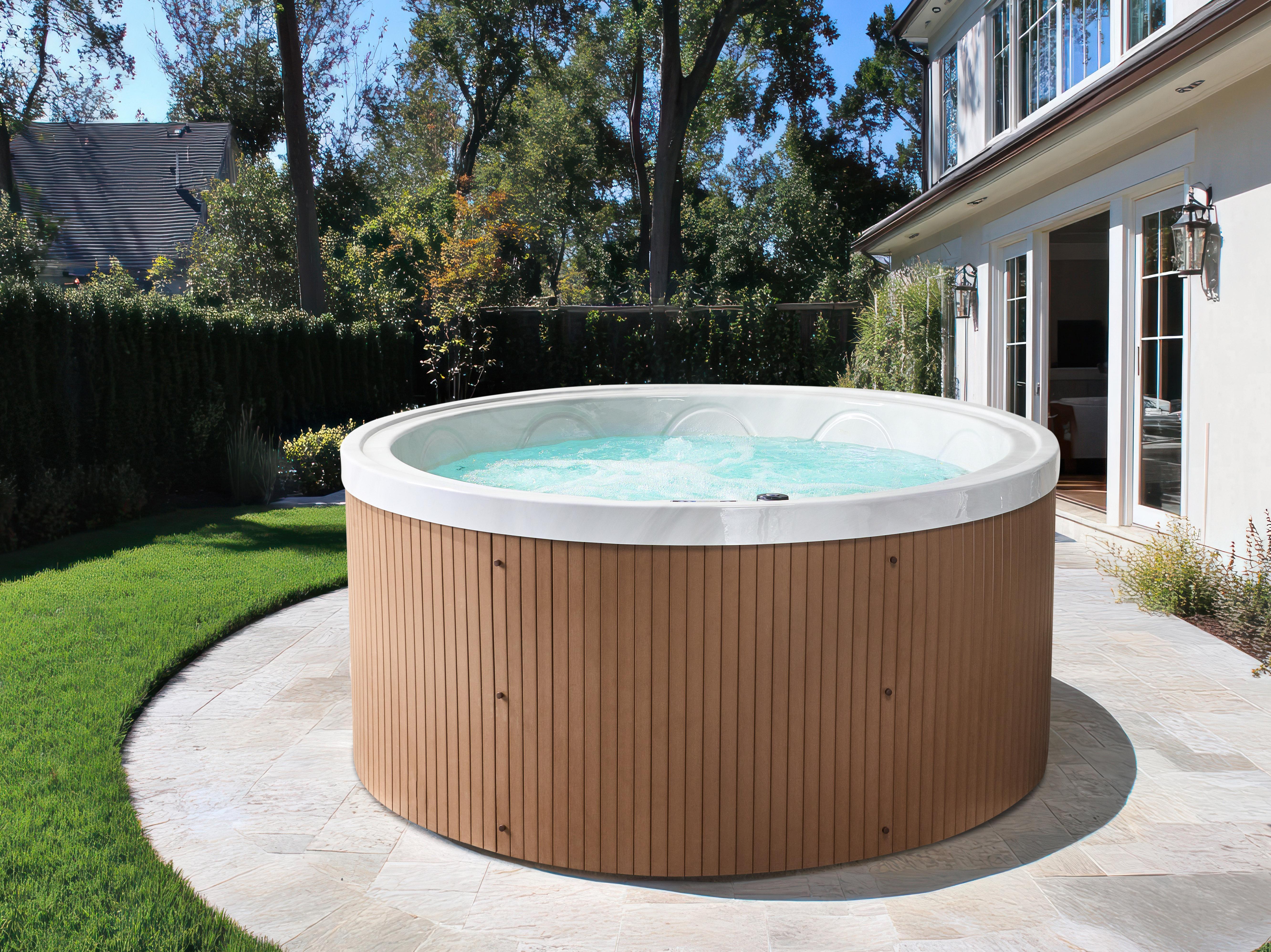 Outdoor Hot Tub with LED MARFIL Brown