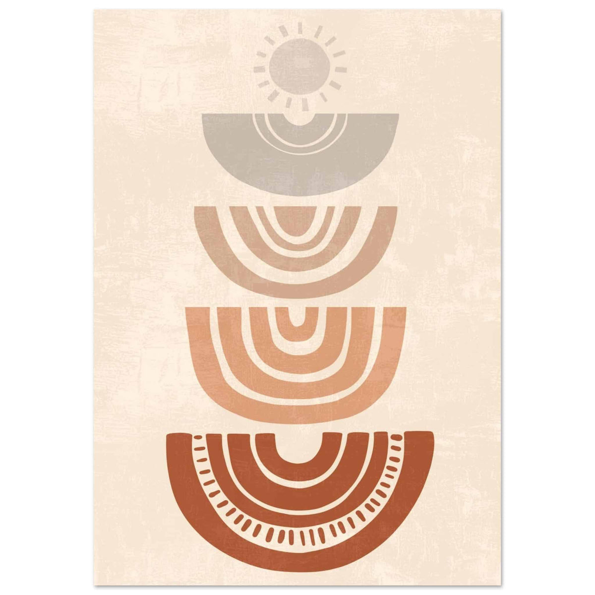Artfulprints Poster Boho – Rising rhythm  - A4 21x29.7 cm - Meerkleurig