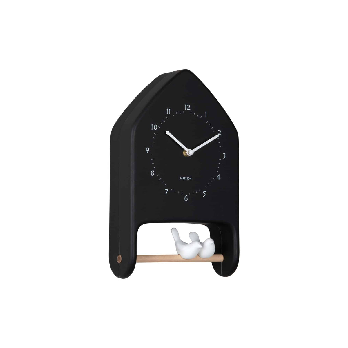 Karlsson wandklok Love Birds - zwart - 7.1x20x32cm