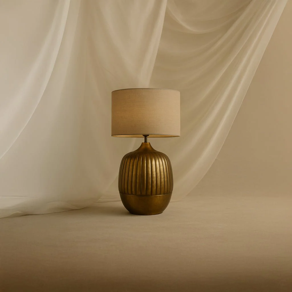 Candeeiro de Mesa Metal Castanho 69 cm ÉPICO