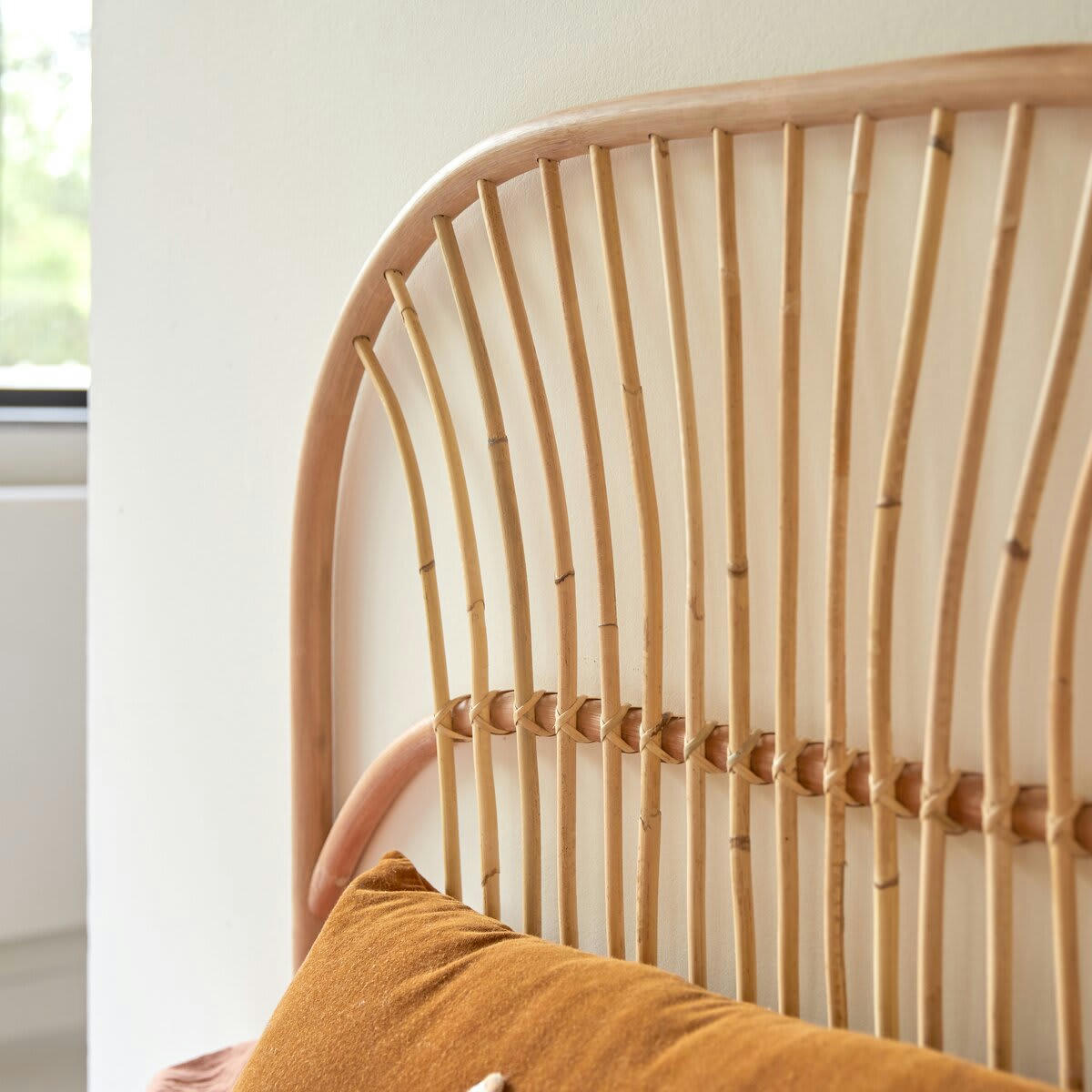 COLETTE - Tête de lit enfant en rotin 90 cm