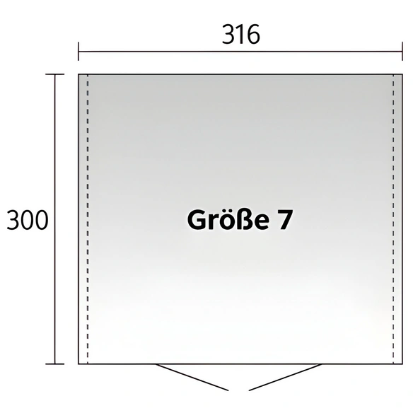 Gerätehaus »Europa Gr. 7«, 16,7 m³, BxT: 316 x 300 cm