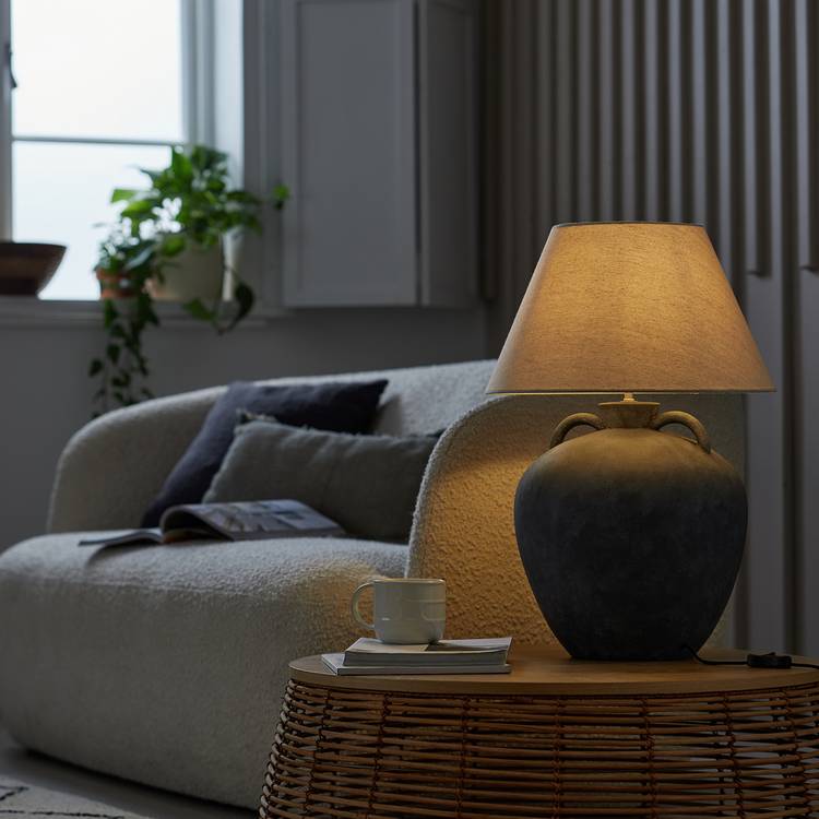 Habitat?59cm?Oversized?Ceramic?Table?Lamp?-?Grey?&?White