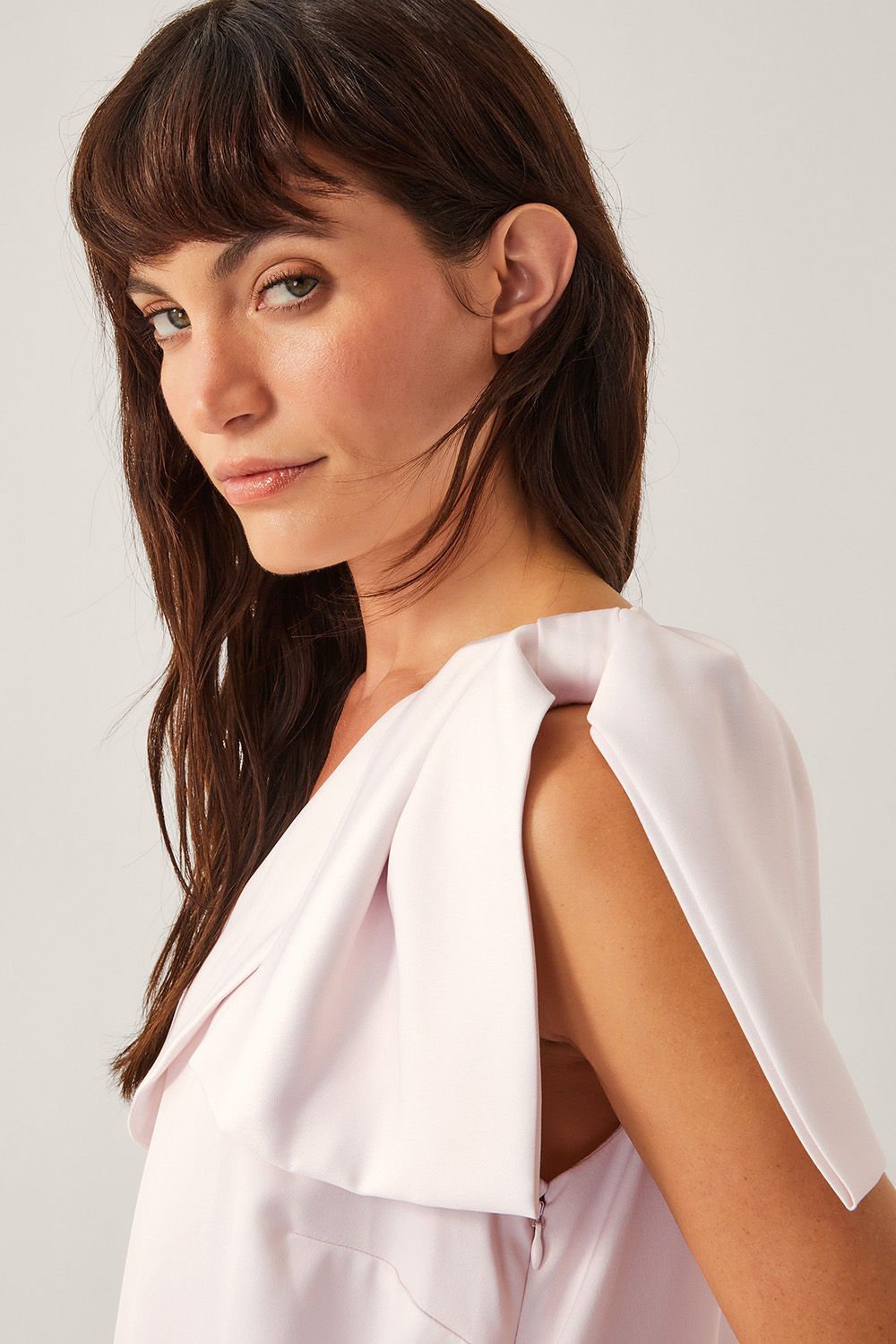 Monsoon Dinah Bow One Shoulder Maxi Dress Ivory