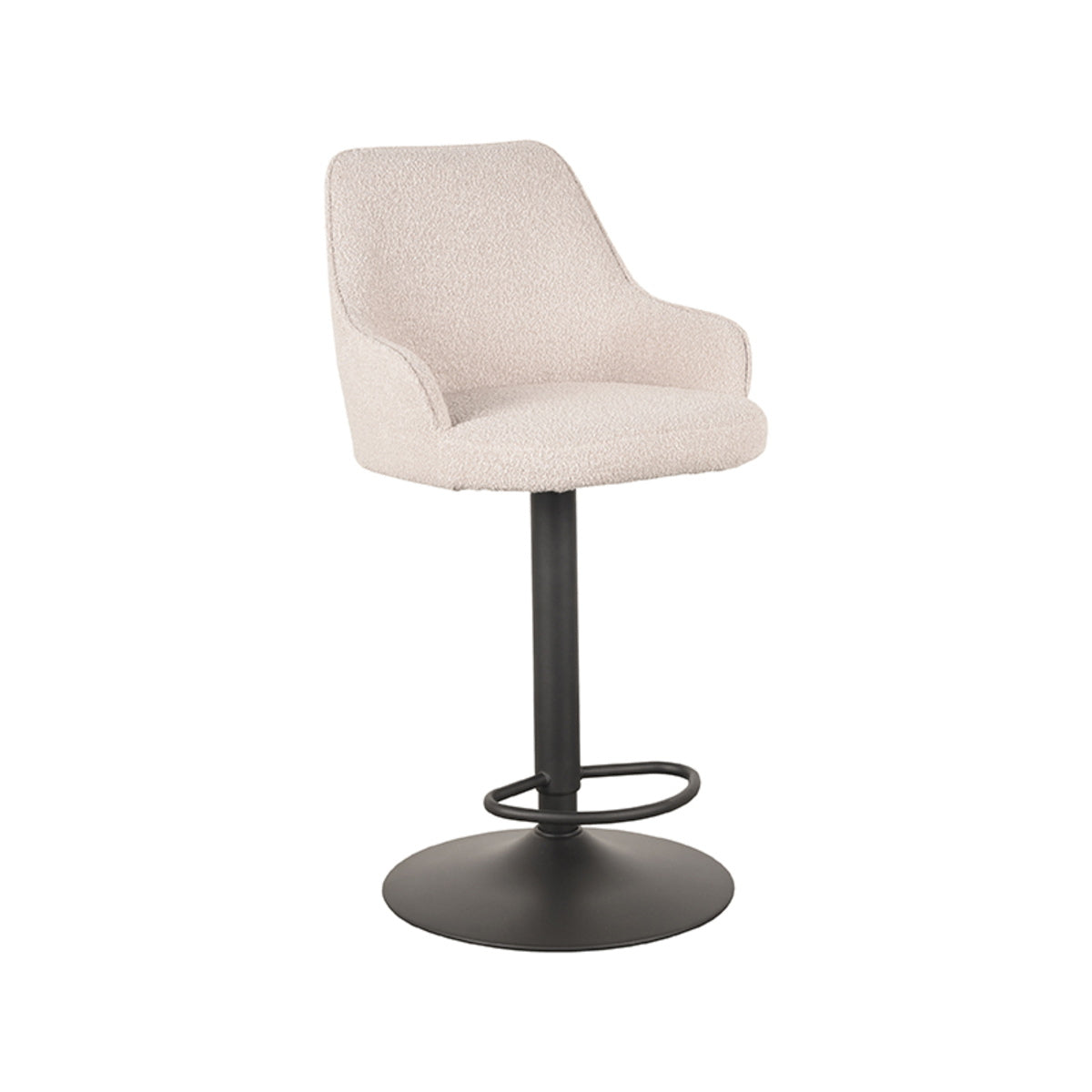 LABEL51 Barkruk Fender - Naturel Bouclé - Zithoogte 64–84cm