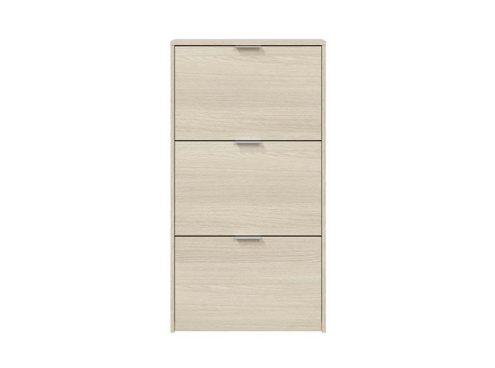 NOLAN - Meuble à chaussures couleur bois 18 Paires L60cm x H113cm