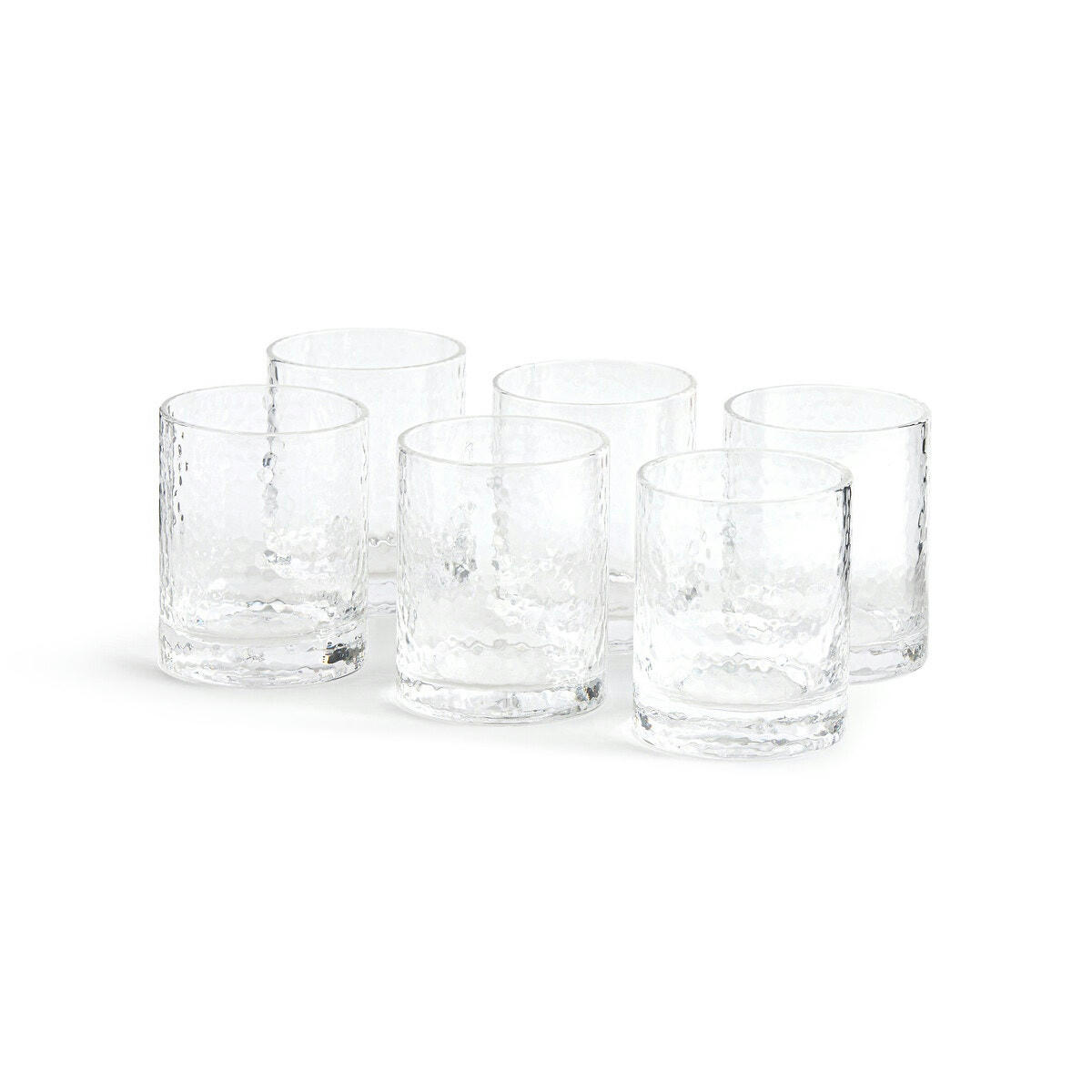Lot de 6 gobelets en verre effet martelé, Marteo