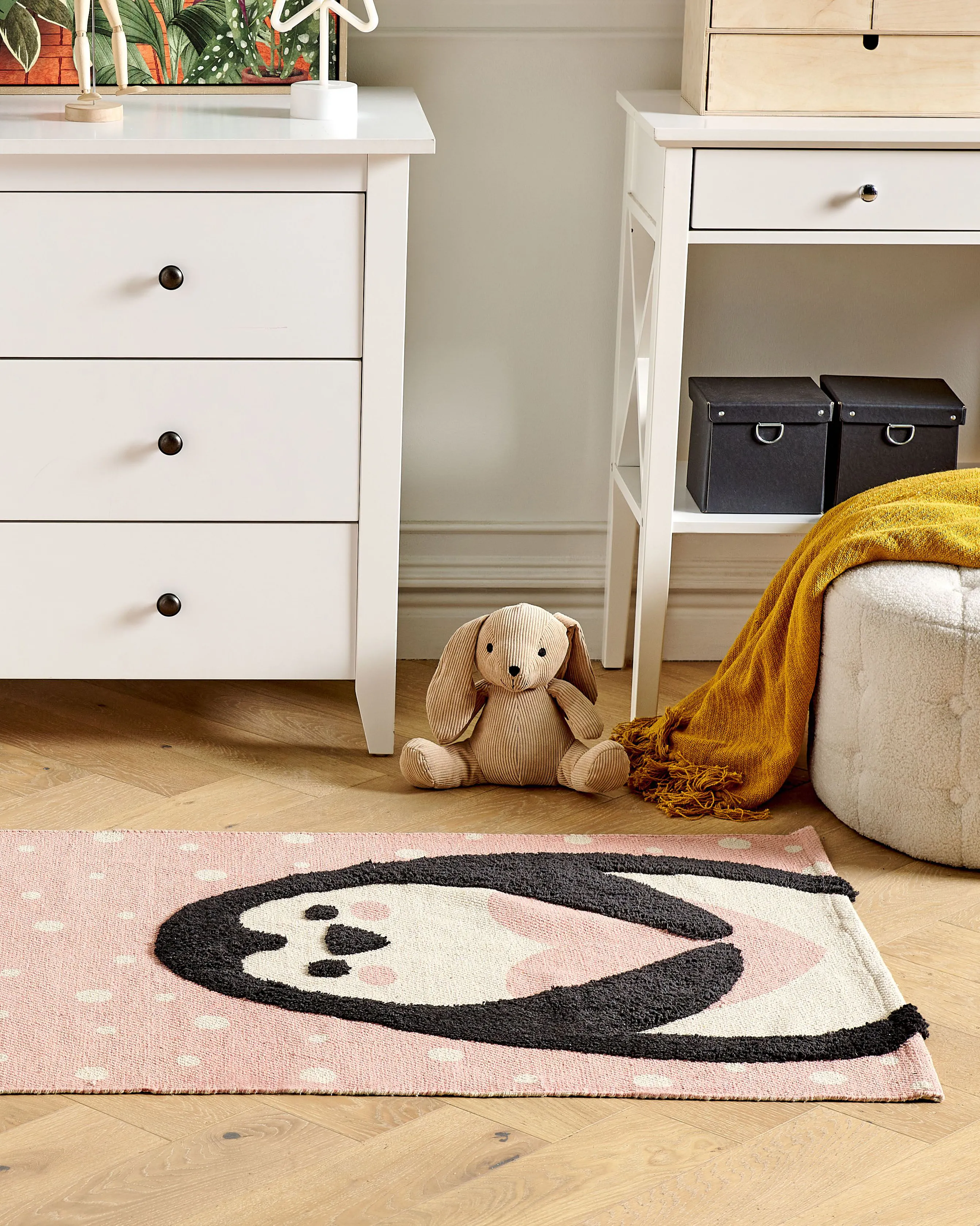 Kids Rug PENGKOL Pink 80 x 150 cm Cotton