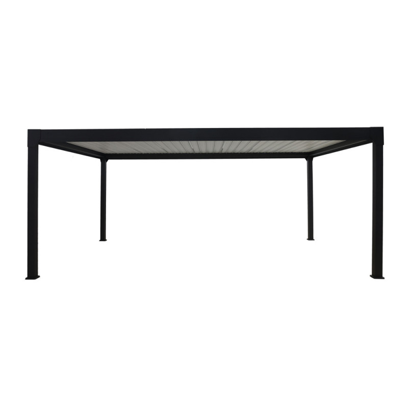 Pergola bioclimatique motorisée Pianela Bi-zone LDD noir sable 6 x 4 x 2,5 m