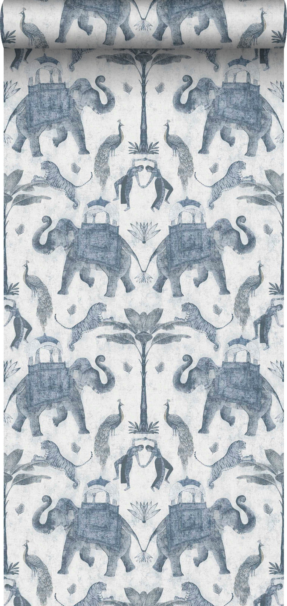 Sanders & Sanders behang olifanten vergrijsd blauw - 53 cm x 10 m - 640498