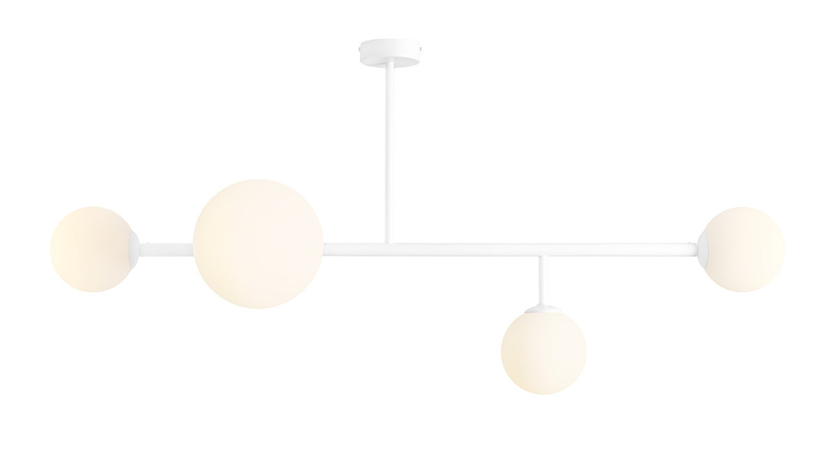 Lampa wisząca biała DIONE 4xE27x45W wym: 58x117x32 cm Aldex