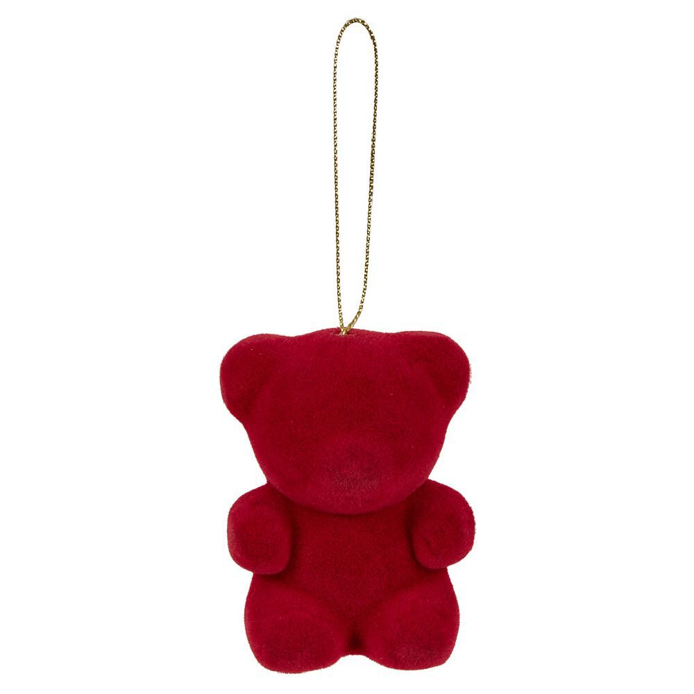 Ours rouge à suspendre No&euml;l x5