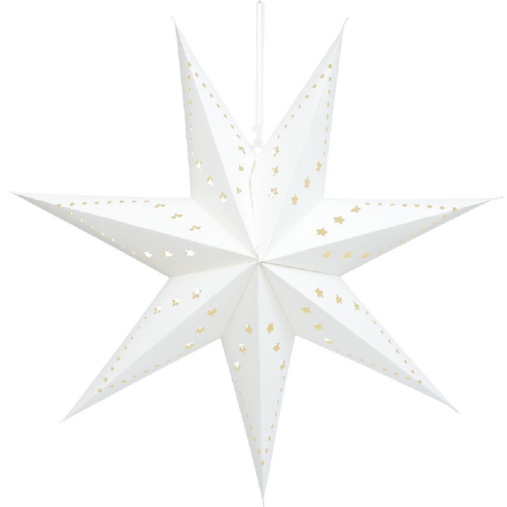 Déco à suspendre étoile 3D papier kraft marron ou blanc Ø50cm