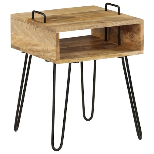 NNEVL Bedside Table Solid Mango Wood 40x34x47 cm