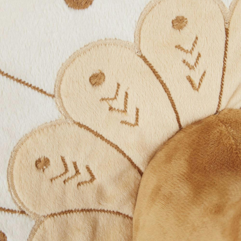 AUBIN - Trophée mural paon beige et marron 27x23