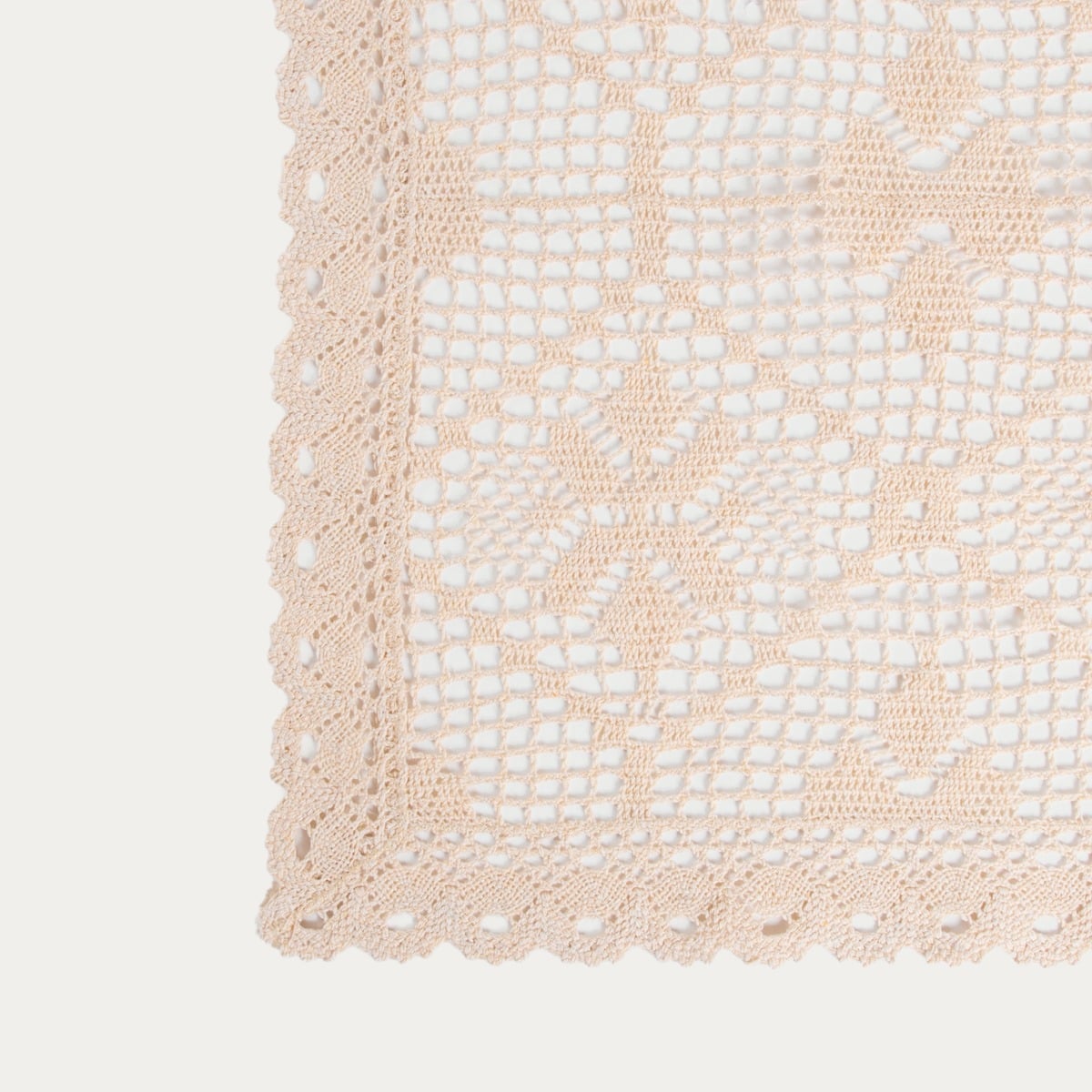 Obrus CROCHET szydełkowy beżowy 130x170 cm