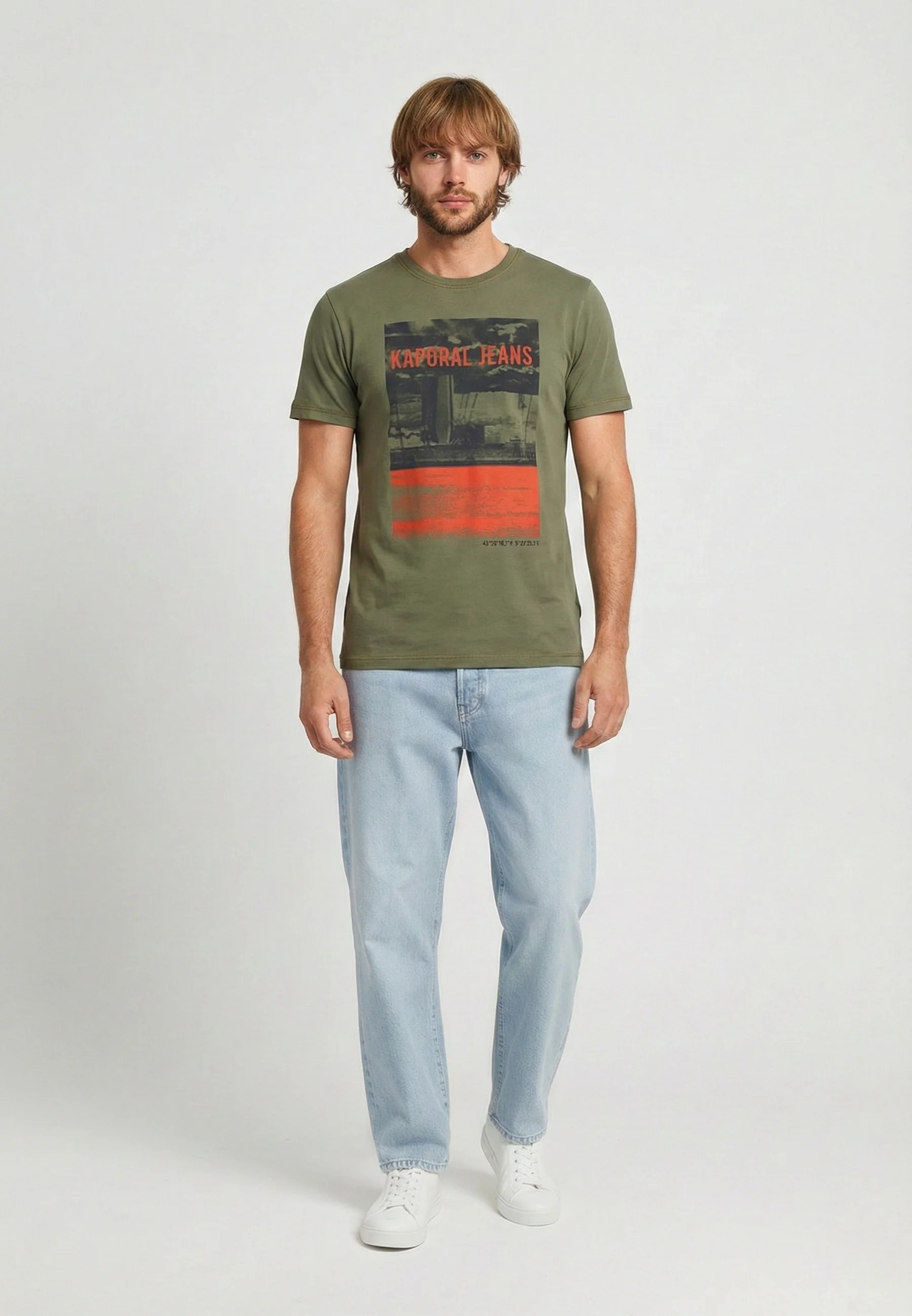 T-shirt manches courtes regular khaki coton DOCK