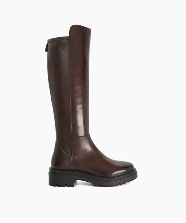 Tempers Brown - Leather Knee-High Boots
