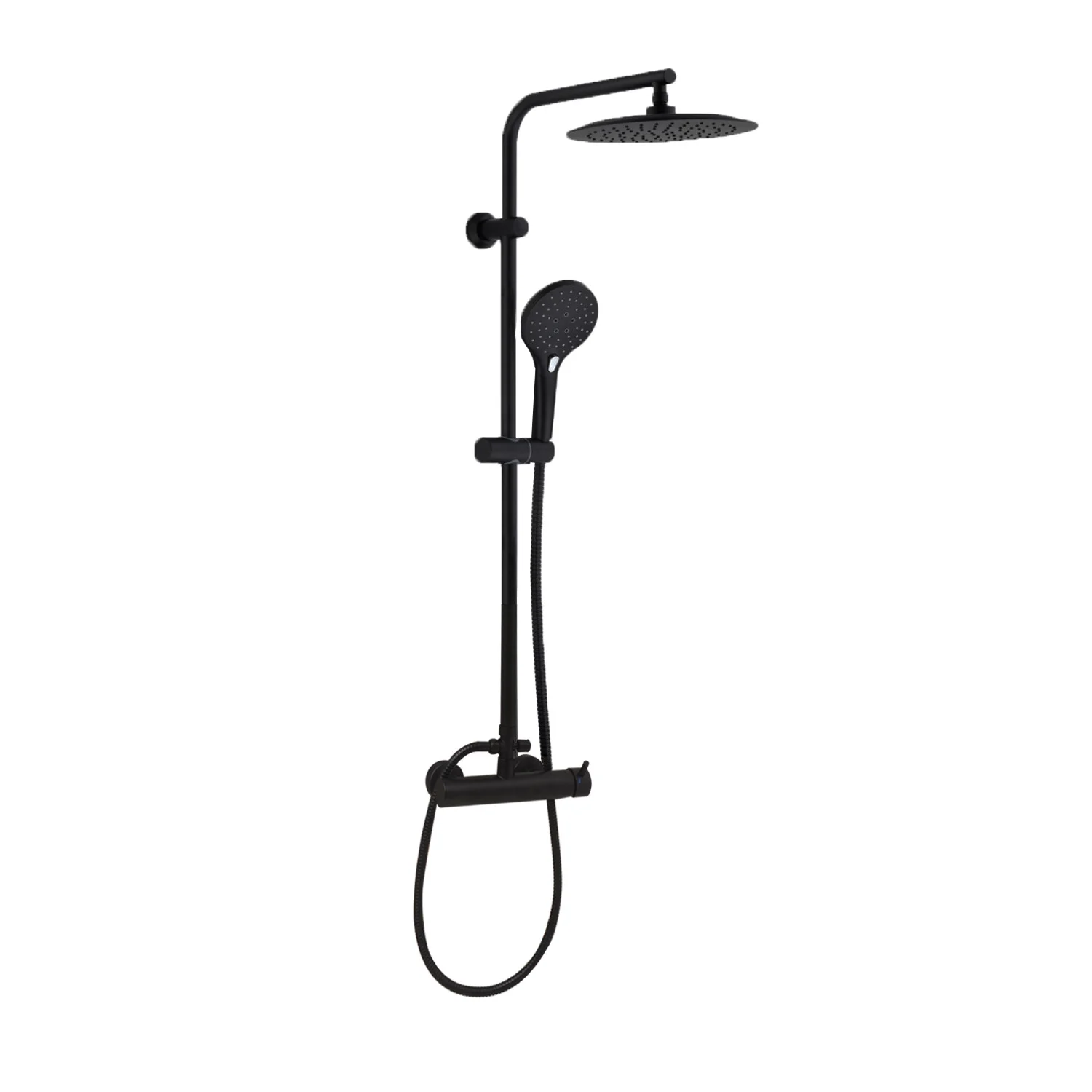Zestaw prysznicowy Bergen Yoka Home z deszczownicą 25 cm czarny