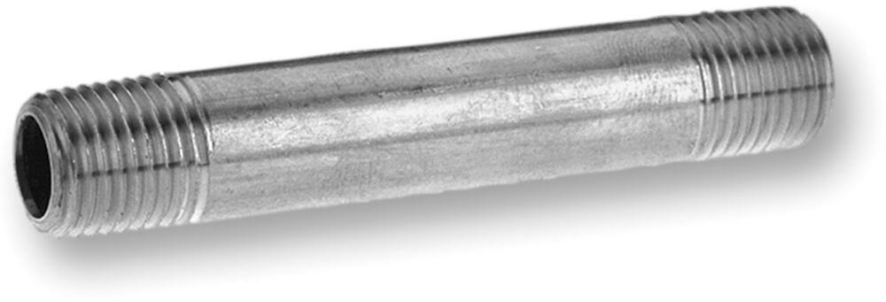 Aqua-Dynamic Galvanized Grey Steel Pipe Nipple, Male Pipe Thread, 3/4 x 1-1/2-in