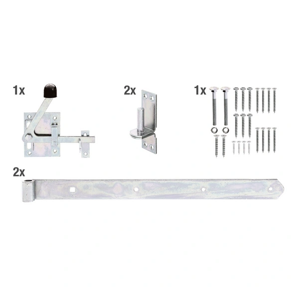 Beschlag-Set, galvanisch verzinkt, LxBxH: 500x144x35 mm, für Einzeltür