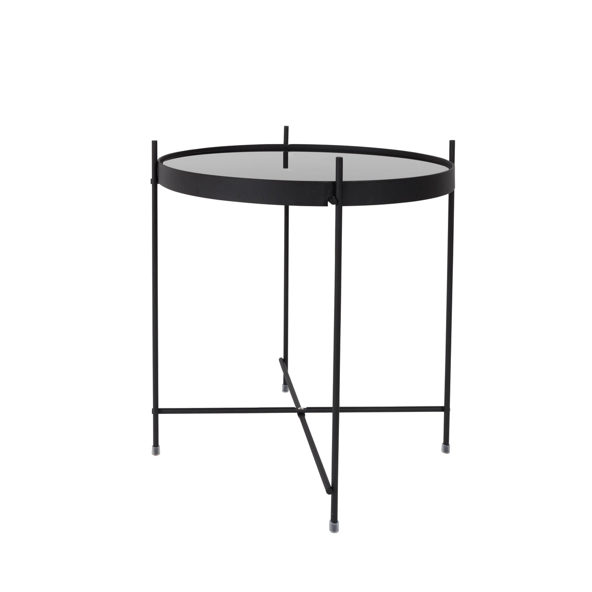 Zuiver Cupid Bijzettafel Rond 43 cm Glas/ Metaal Zwart
