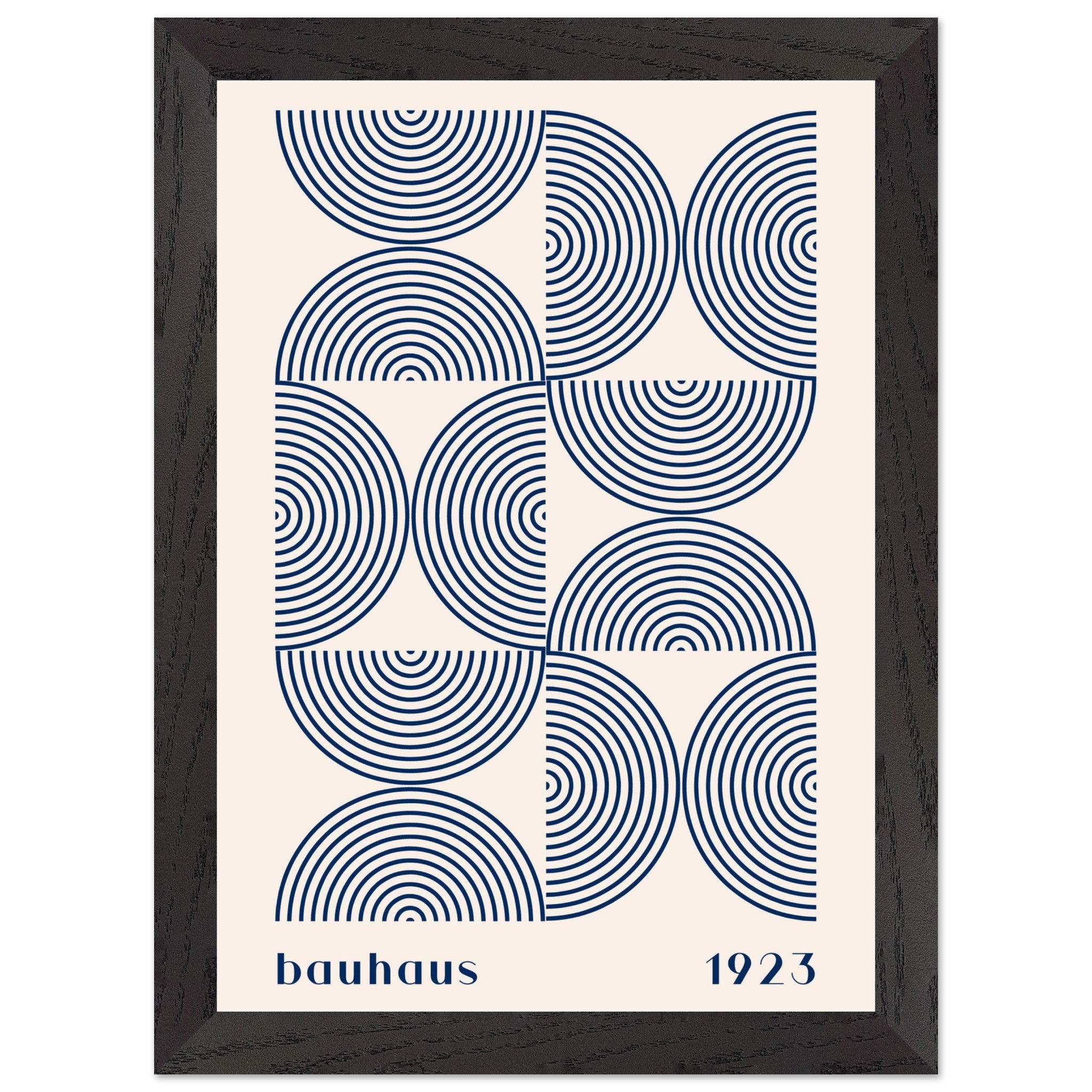 Artfulprints Poster met Lijst Bauhaus - Twisted arches 1923  - A4 21x29.7 cm - Blauw