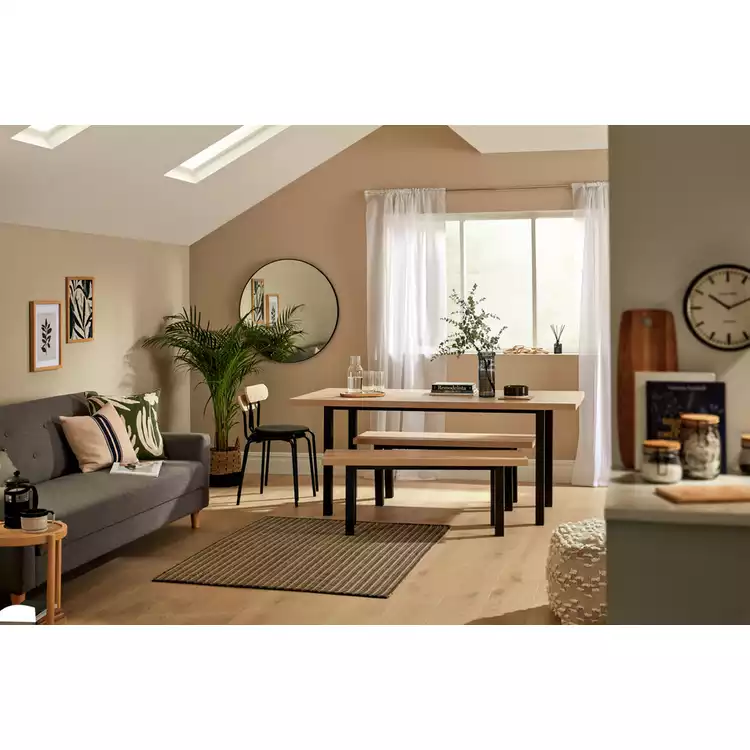 Habitat Zayn Dining Table & 2 Benches - Birch