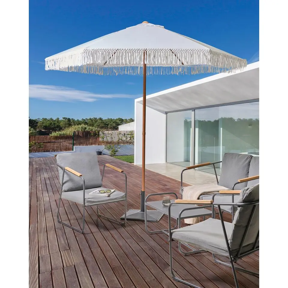 MURASA - Tuinparasol - Wit - 258 cm - Polyester