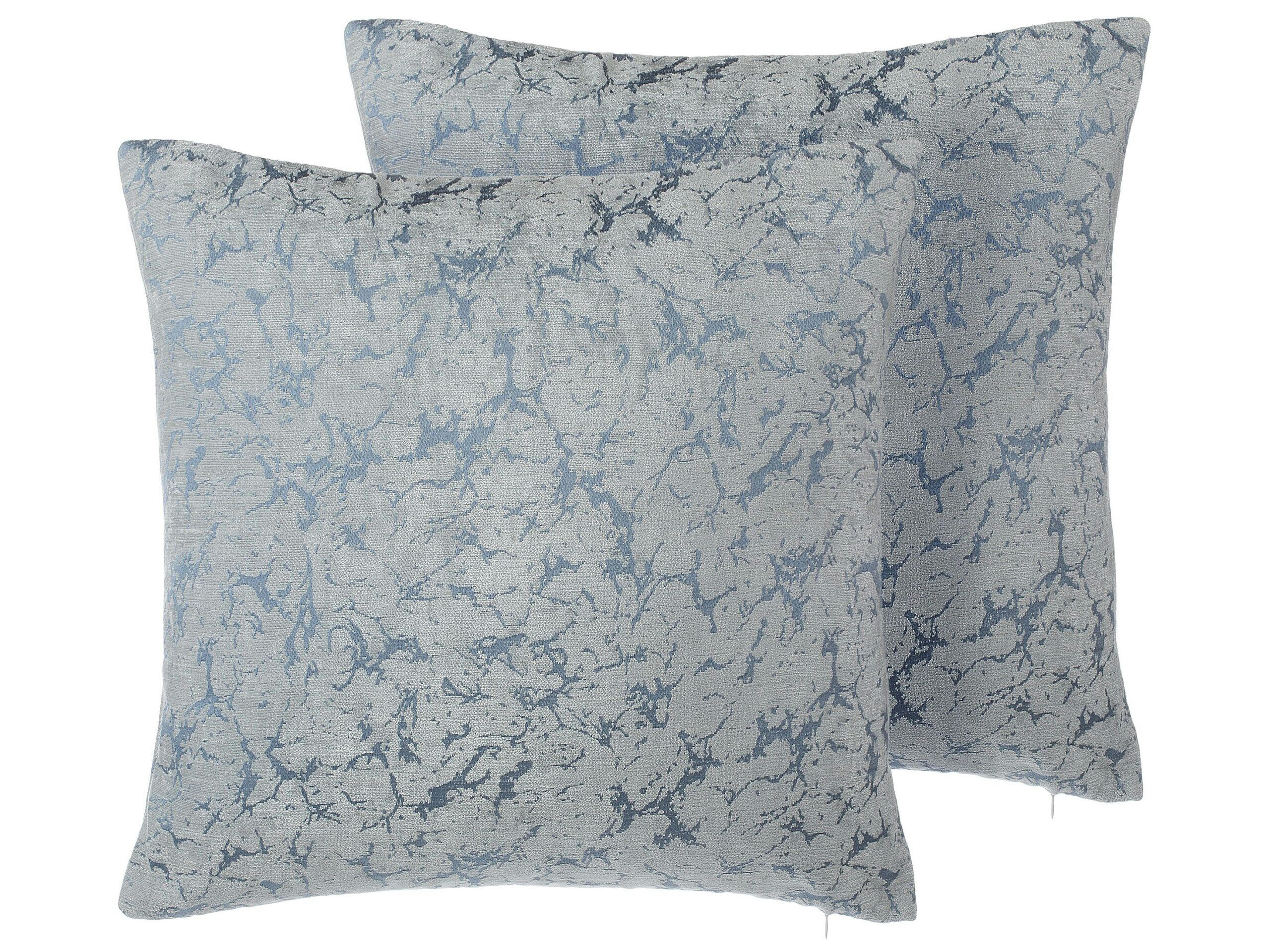 WISTERIA - Lot de 2 coussin décoratifs en tissu gris 45x12cm