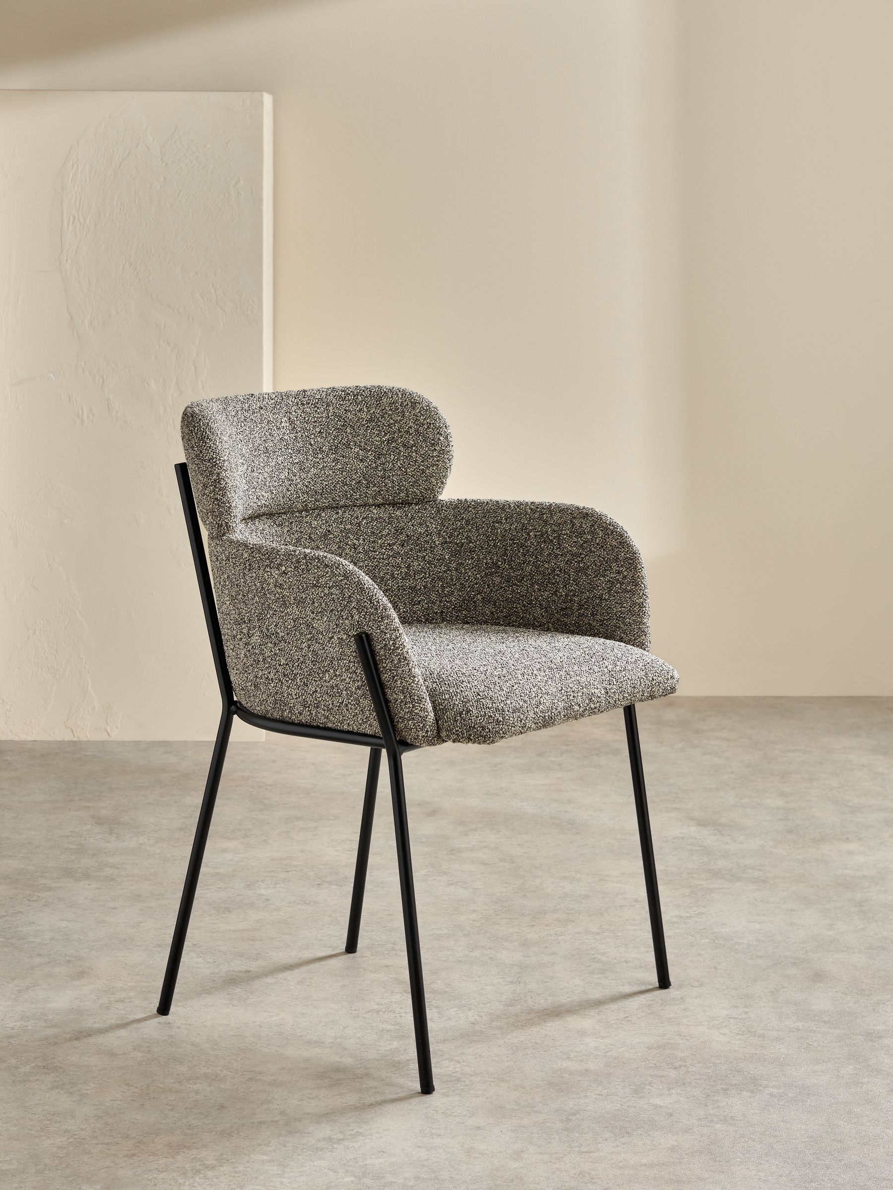 Ezra Dining Chair in Grey Marl Boucle