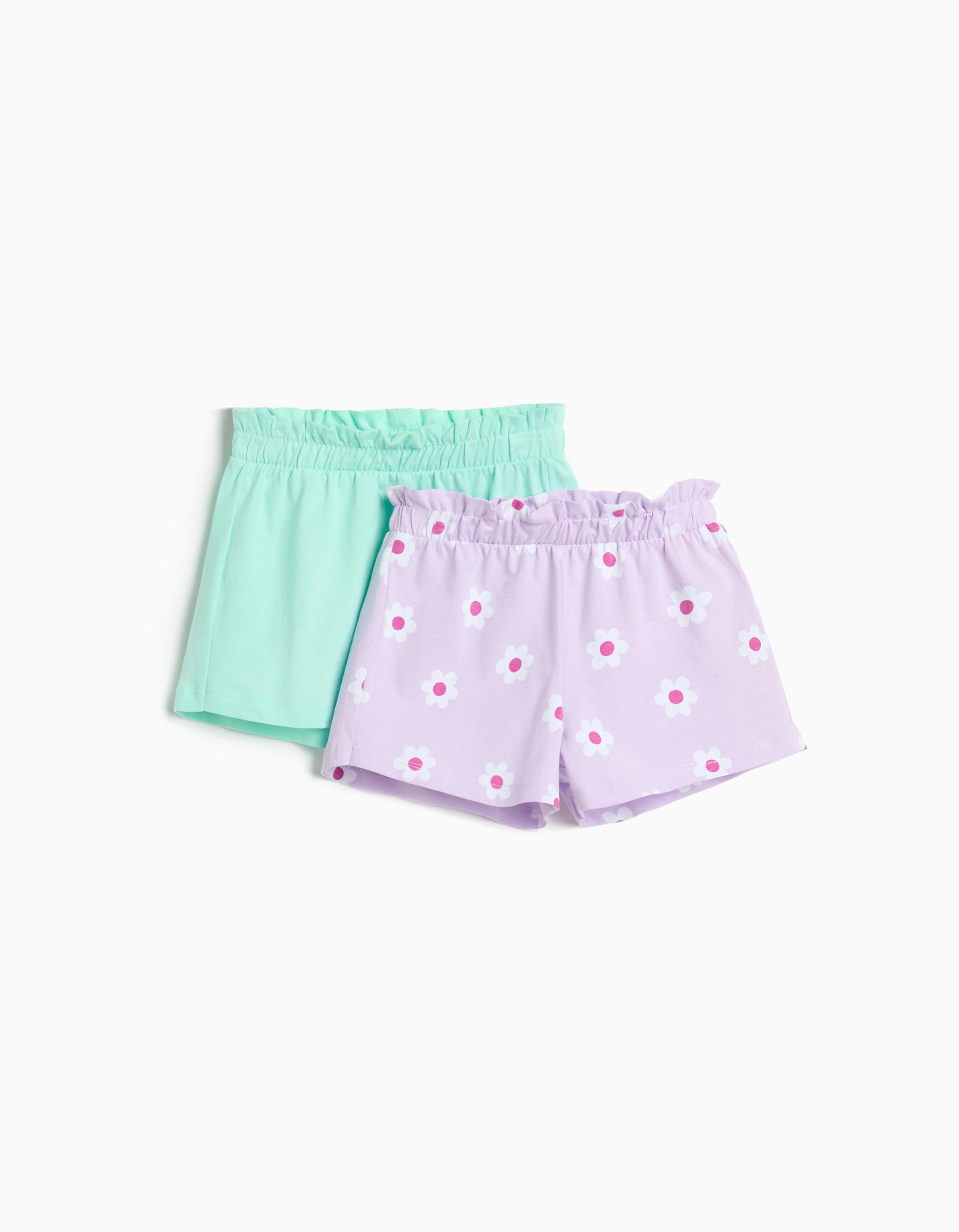 Pack 2 Calções, Menina, Verde Claro