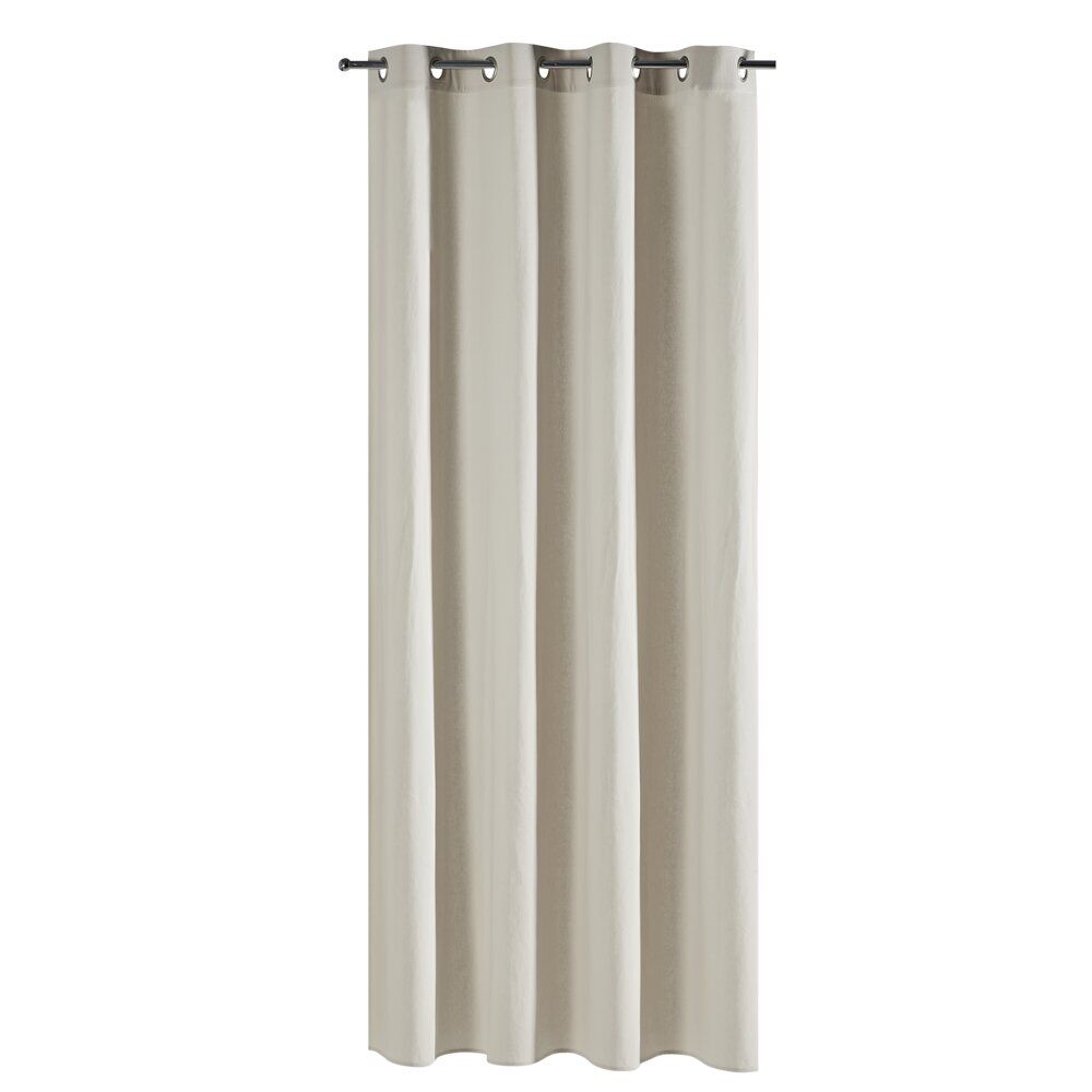 Rideau à oeillets coton lavé beige 140x240cm