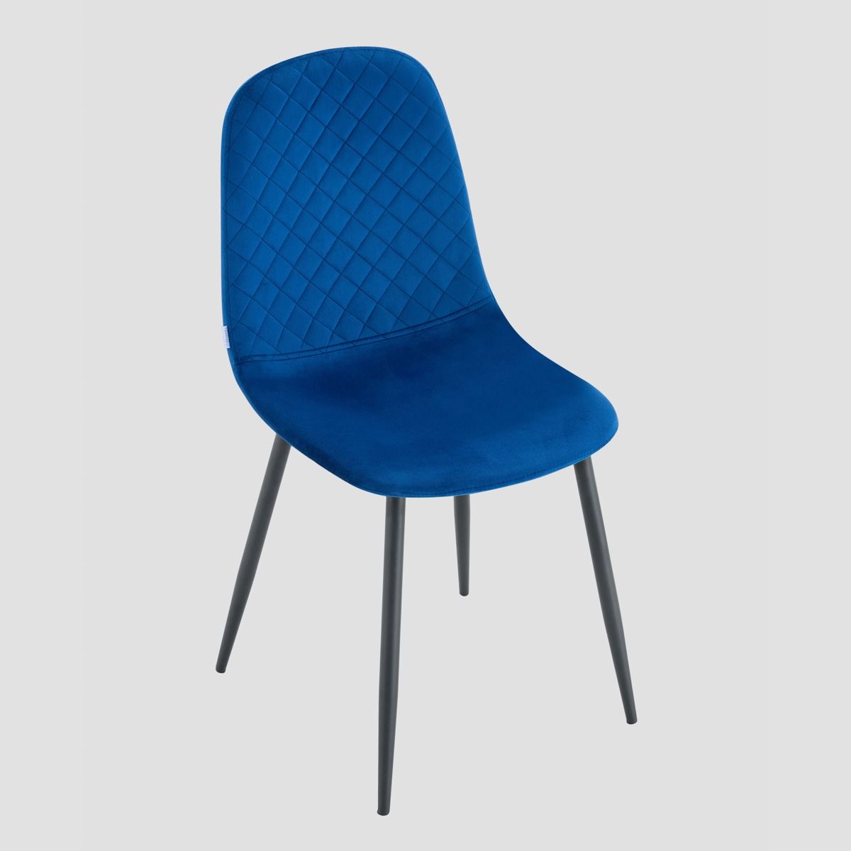 Krzesło NOIR welurowe granatowe z czarnymi nogami 44x52x85 cm