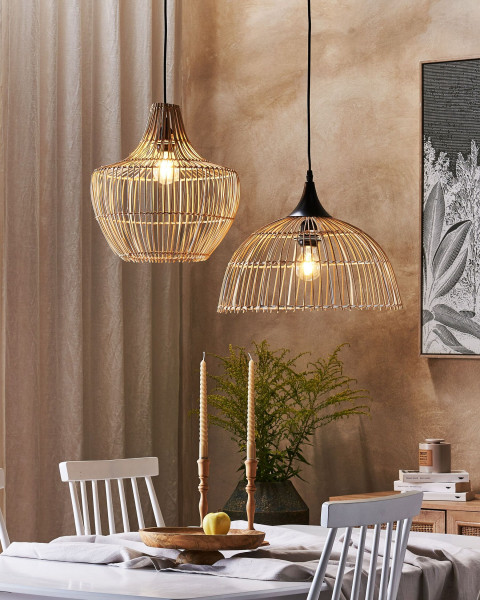 Lampa wisząca rattanowy klosz naturalny