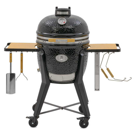 Pack kamado TWO.66 sur chariot noir   housse   pierre à pizza - Monolith