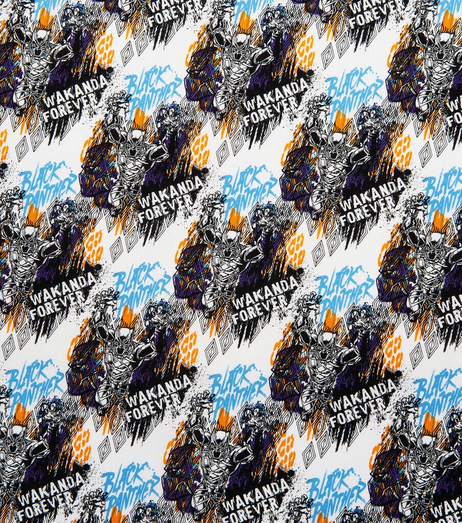 Black Panther Wakanda Grafitti Cotton Fabric
