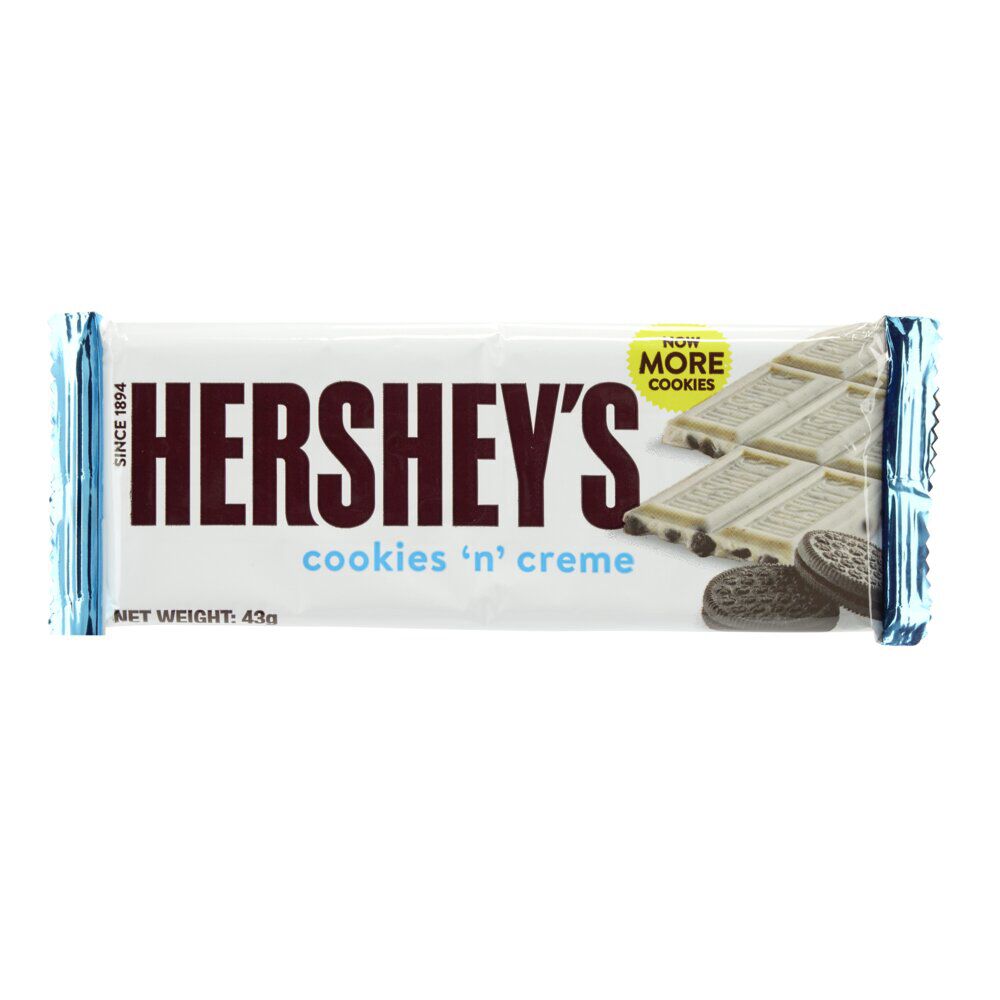 Barre chocolatée Hershey's cookies'n'creme 43g