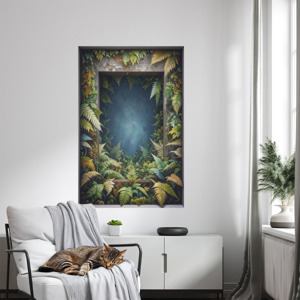 Efekt dziury w ścianie naturalna harmonia naklejka 3D 52x80